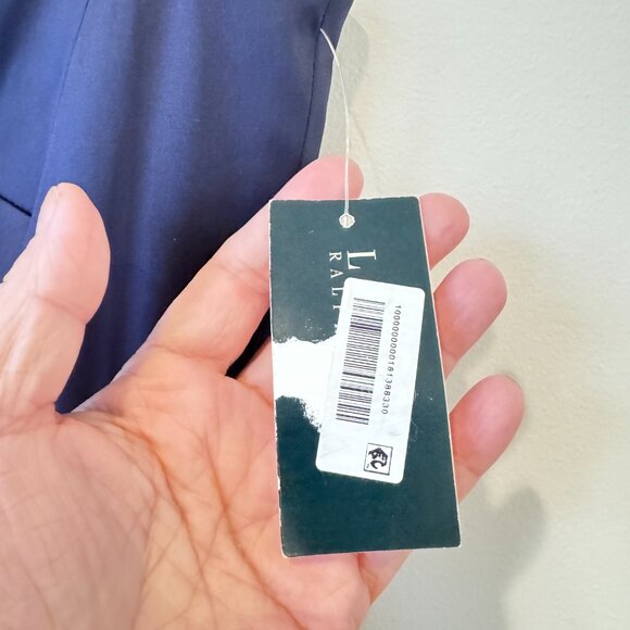 Lauren Ralph Lauren Evening Sleeveless Dress – LTHS Navy, Size 10, New with Tag - Picture 7 of 9